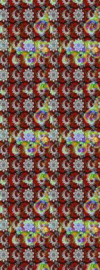 Gri ve kırmızı renklerde bahar çiçekleri. Raster illüstrasyonu. Raster deseni. Patlayan çiçekler soyut yerleştirilmiş.