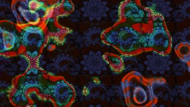 Tomurcukları papatya çiçekleri olan sevimli bir çiçek deseni. Eski usul. Miles Fleur, süslü püslü bir süs. Kumaş, tekstil, duvar kağıdı baskısı için. Eskiz geçmişi. Raster illüstrasyonu.