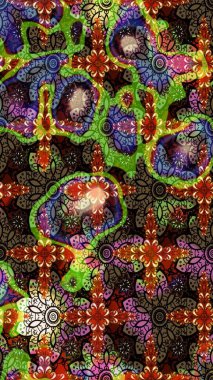 Çiçekli karalama şeklinde Raster çiçek deseni. Yumuşak, yaz çiçekli arka plan. Kahverengi ve siyah renkte çiçekler.