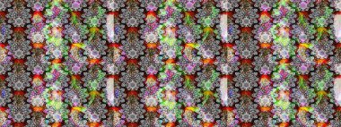 Varicologray ve nötr raster çizimi. Bir sürü gri ve nötr soyut çiçekli tropik eskiz deseni. Küçük çiçekte sevimli çiçek deseni var..