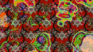 Sketch Colour Spring Theme eskiz kalıbı. Kırmızı ve kahverengi renkte çiçekler. Sevimli çiçek raster deseni. Düz Çiçek Elementleri Tasarımı.