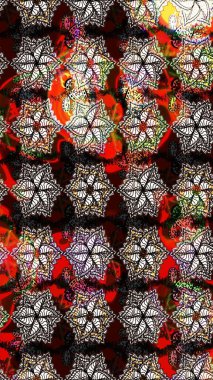 Raster illüstrasyonu. Çiçekli karalama şeklinde Raster çiçek deseni. Nazikçe, yaz çiçekleri siyah renklerde.