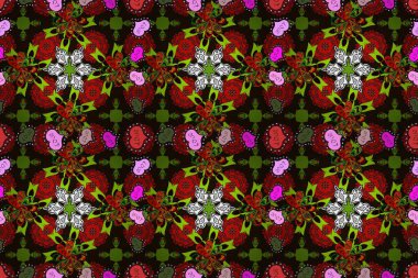 Şirin seamless modeli. Raster çiçek arka plan. Yazdırın. Şirin kumaş deseni. Yaz tema Dikişsiz desen arka plan rengi. Düz çiçek öğeleri tasarım.