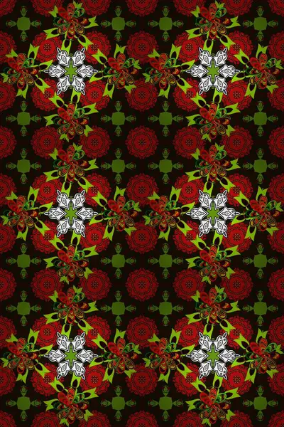 Güzel kumaş deseni. Güzel, pürüzsüz bir desen. Yazdır. Renkli Yaz Temalı Kusursuz Arkaplan. Raster çiçekli arka plan. Düz Çiçek Elementleri Tasarımı.