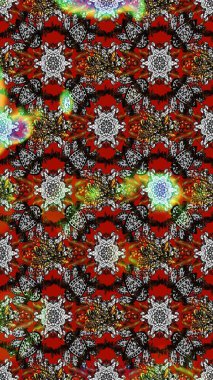 Çiçek ve yapraklı çiçek deseni. Küçük çiçekli şirin bir desen. Raster illüstrasyonu.