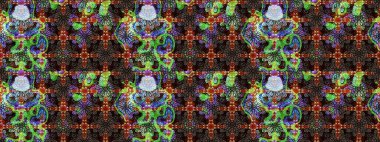 Eskiz arkaplan modeli. Suluboya, elle çizilmiş. Kahverengi ve siyah renkli yapraklı yabani çiçekler. Raster illüstrasyonu.