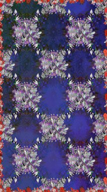 Sorunsuz vintage. Düz çiçek öğeleri tasarım. Raster şirin kumaş deseni. Bahar Tema Dikişsiz desen arka plan rengi.