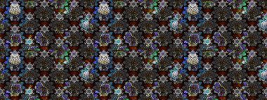 Çiçekli çiçek deseni, suluboya. Siyah ve gri renkli çiçekler. Renkli Bahar Teması eskiz kalıbı. Düz Çiçek Elementleri Tasarım Raster illüstrasyonu.