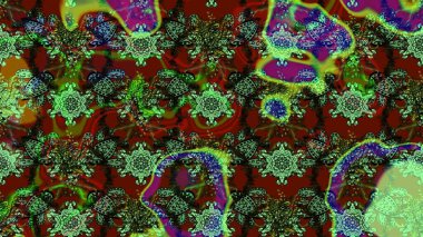 Yeşil ve kırmızı renkte çiçekler olan çiçek deseni çiz. Suluboya tarzında yeşil ve kırmızı renkte çiçekler.