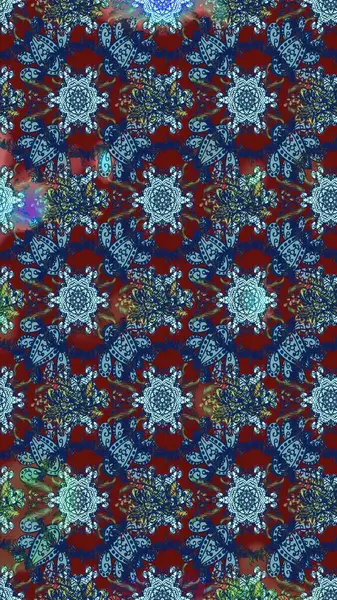 Renkli Bahar Teması eskiz kalıbı. Süslü kumaş deseni. Raster illüstrasyonundaki çiçek desenli çizim. Düz Çiçek Elementleri Tasarımı.