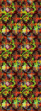 Raster illüstrasyonu. Patlayan çiçekler soyut olarak yerleştirilmiş. Yumuşak, bahar çiçekleri siyah ve kahverengi renklerde. Raster deseni.