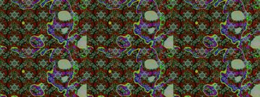 Çiçek desenli eskiz, darbeler, sıçramalar, yaz çiçekleri. Yeşil ve gri renkli çiçekler. Raster illüstrasyonu.