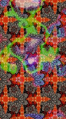 Çiçekli karalama şeklinde Raster çiçek deseni. Yumuşak, bahar çiçekli arka plan. Bej ve kahverengi renkte çiçekler.