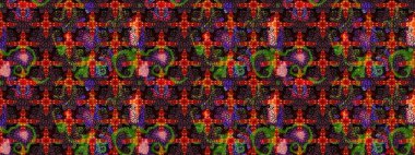 Çiçekli çiçek deseni, suluboya. Düz Çiçek Elementleri Tasarım Raster illüstrasyonu. Siyah ve kahverengi renkte çiçekler. Renkli Bahar Teması çizim şablonu.