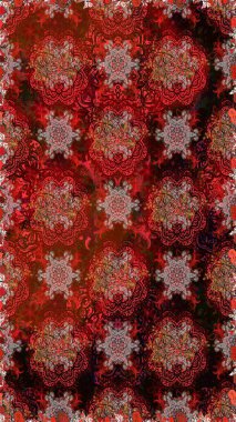 Etnik Mandala havlusu. Sınır Kızılderili çiçekli paisley patten. Kusursuz süs izi. Tebrik kartı geçmişi, boyama kitabı, arkaplan ve tekstil için kullanılabilir. Raster Henna tarzı.