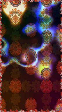 Yumuşak fayans. Yumuşak pamuk tasarımı. Klasik çiçek desenli. Sarma, tekstil ve duvar kâğıdı için kusursuz çiçek arkaplanı. Raster taze dokusu.