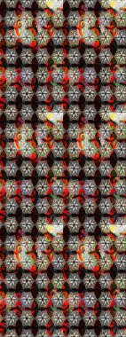 Siyah renkli etnik çiçeklerle süslenmiş zarif bir eskiz şekli. Raster Çiçek İllüstrasyonu güzel tekstil..