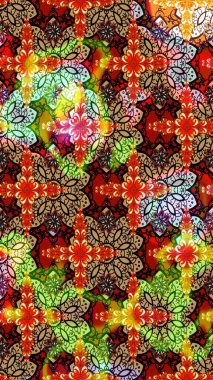 Raster illüstrasyonu. Çizim çiçek deseni duvar kâğıdı olarak kullanılabilir. Kırmızı ve siyah renkte çiçekler.