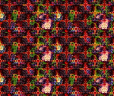 Çiçek desenli eskiz. Kahverengi renkli çiçekler. Tişört baskısı için çiçek boyama rasteriName.