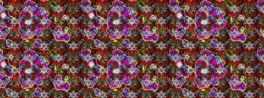 Çiçek deseni. Gri ve kırmızı renkte çiçek çizimi. Şatafatlı bahar bahçesi dokusu. Raster illüstrasyonu. Gri ve kırmızı renkte çiçekler.