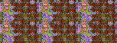 Çiçekli çiçek deseni, suluboya. Kahverengi ve yeşil renkli çiçekler. Renkli Bahar Teması çizim kalıbı. Düz Çiçek Elementleri Tasarım Raster illüstrasyonu.