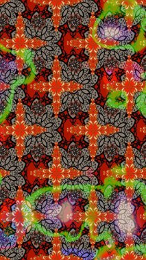 Kahverengi ve bej renkli çiçekler. Kumaş desenli papatya çiçekleri ayrıntıları.