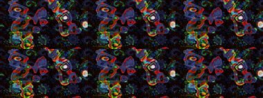 Çiçekli karalama şeklinde Raster çiçek deseni. Nazik, narin çiçek arkaplanı. Siyah ve mor renkte çiçekler.