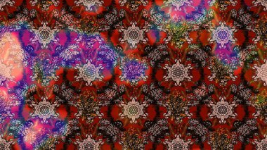 Küçük çiçekteki sevimli çiçek deseni. Raster illüstrasyonu. Güzel kumaş deseni. Güzel karalamalı çiçek deseni çiz..