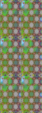 Düz Çiçek Elementleri Tasarımı. Raster Modaya uygun kumaş deseni. Yeşil ve kahverengi renkli şirin çiçek desenleri. Renkli Bahar Teması Kusursuz Arkaplan.