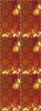 Küçük çiçekli kusursuz yay deseni. Raster illüstrasyonu. Suluboya tarzında kahverengi ve turuncu renkler üzerine.