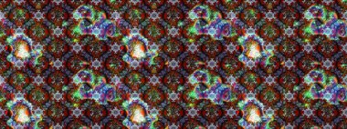 Raster çiçek desenleri çiziyor. Vadinin çiçekleri kahverengi ve gri renklerde.