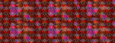 Çiçek desenli raster, kahverengi ve kırmızı çizgi grafik desenli soyut raster arkaplan. Modern stil dokusu.