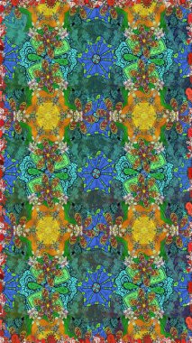 Sınır Hint çiçek Paisley patten. Etnik Mandala havlusu. Raster Kına tarzı. Dikişsiz süs baskı. Kartvizit arka plan tebrik için kullanılabilir, boyama kitabı, fon, tekstil.