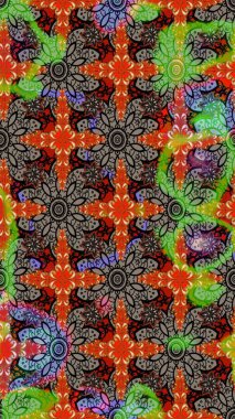 Raster illüstrasyonu. Şatafatlı bahar bahçesi dokusu. Çiçek deseni. Çiçek çizimi arkaplanı.