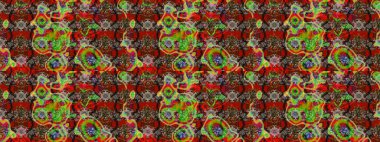 Nakış desenli çiçek deseni. Renkli grunge, renkli ve kahverengi çiçeklerle soyut bir arka plan oluşturur. İzler, kumaş, duvar kağıtları, tekstil için raster dokusu.