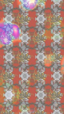 Taslak desenli, modaya uygun kumaş deseni. Raster illüstrasyonu. Düz Çiçek Elementleri Tasarımı. Şirin çiçek elementleri. Renkli Bahar Teması çizim şablonu.