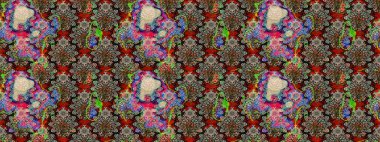 Raster illüstrasyonu. Karalama çiçeği. Düz Çiçek Elementleri Tasarımı. Güzel kumaş deseni. Zentangle soyut çiçekleri. Renkli Bahar Teması çizim şablonu.