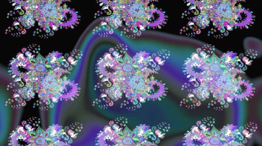 Anti-stres için soyut örnek sayfası. Raster illüstrasyonu. Mavi ve siyah renklerde.