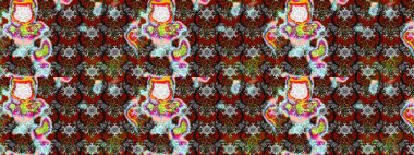 Sevimli çiçek raster deseni. Gri ve kahverengi renkli çiçekler. Renkli Yaz Temalı eskiz kalıbı. Düz Çiçek Elementleri Tasarımı.