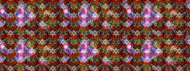 Raster illüstrasyonundaki çiçek desenli çizim. Kahverengi ve kırmızı renkte çiçekler.