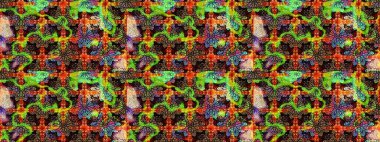 Raster illüstrasyonu. Zentangle soyut çiçekleri. Düz Çiçek Elementleri Tasarımı. Güzel kumaş deseni. Karalama çiçeği. Renkli Bahar Teması çizim şablonu.