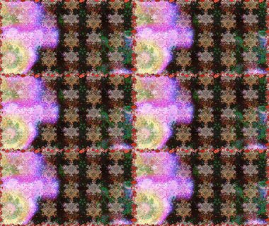 Düz Çiçek Elementleri Tasarımı. Gri ve kahverengi renkli çiçekler. Renkli Yaz Temalı Kusursuz Arkaplan. Sevimli çiçek raster deseni.