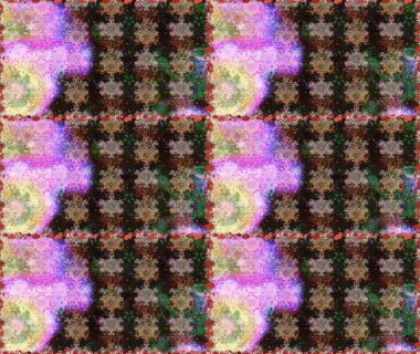 Düz Çiçek Elementleri Tasarımı. Gri ve kahverengi renkli çiçekler. Renkli Yaz Temalı Kusursuz Arkaplan. Sevimli çiçek raster deseni.