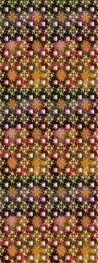 El yapımı çiçek ve bitki koleksiyonu. Eskiz tarzı kahverengi renklerde. Şirin karalamalı çiçek desenli çizim. Raster illüstrasyonu. Raster illüstrasyonu.