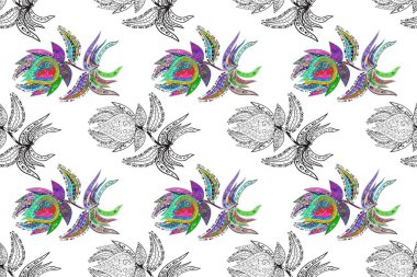 Yazdır. Raster çiçekli arka plan. Güzel kumaş deseni. Renkli Yaz Temalı Kusursuz Arkaplan. Düz Çiçek Elementleri Tasarımı. Sevimli, pürüzsüz desen.