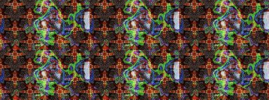 Kahverengi ve siyah renklerde bahar çiçekleri. Raster illüstrasyonu. Çiçekli yumuşak bir eskiz şekli. Raster çiçekleri klasik tarzda resmedilir..