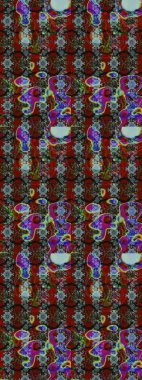 Renkli Bahar Teması eskiz kalıbı. Raster illüstrasyonundaki çiçek desenli çizim. Düz Çiçek Elementleri Tasarımı. Çiçekler kırmızı, kahverengi ve gri renklerde.