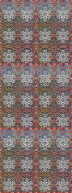 Sevimli çiçek raster deseni. Kusursuz Renksiz Bahar Temalı Kusursuz Arkaplan. Gri ve kahverengi renkli çiçekler. Düz Çiçek Elementleri Tasarımı.