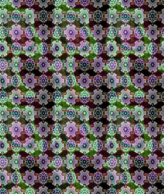 Çiçeksel çizim kalıbının yansıması. Tarafsız ve kahverengi renkli vadilerin çiçekleri.