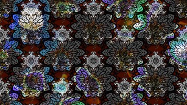 Siyah ve gri renkli çiçekler. Renkli Bahar Teması eskiz kalıbı. Çiçekli çiçek deseni, suluboya. Düz Çiçek Elementleri Tasarım Raster illüstrasyonu.